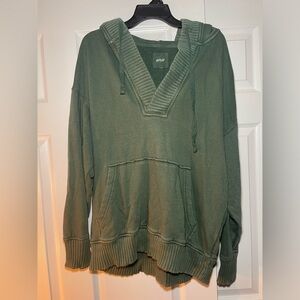 Aerie down to earth Henley Hoodie size M green